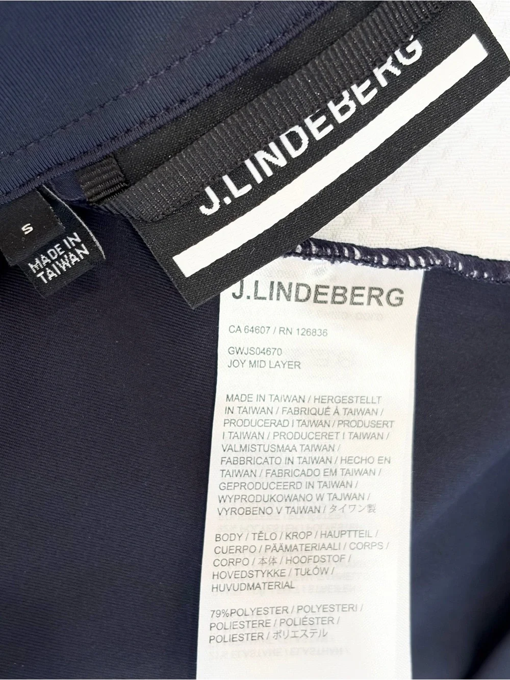 J. Lindeberg Joy Navy & White Mid Layer Golf Jacket Women's Small $149